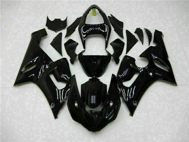 Glänzend Schwarz 05-06 Kawasaki ZX6R Motorrad Verkleidungen Glänzend Schwarz 05-06 Kawasaki ZX6R Motorrad Verkleidungen