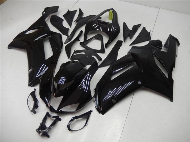 Glänzend Schwarz 07-08 Kawasaki ZX6R Motorrad Verkleidungen Glänzend Schwarz 07-08 Kawasaki ZX6R Motorrad Verkleidungen