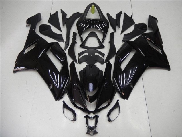 Glänzend Schwarz 07-08 Kawasaki ZX6R Motorrad Verkleidungen Glänzend Schwarz 07-08 Kawasaki ZX6R Motorrad Verkleidungen