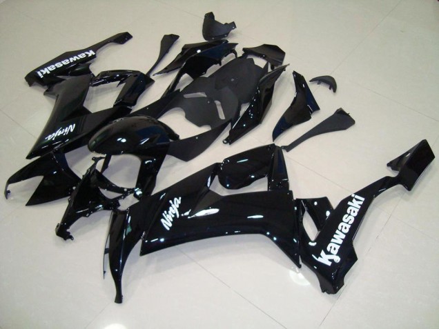 Glänzend Schwarz mit weißem Aufkleber 08-10 Kawasaki ZX10R Motorrad Verkleidung