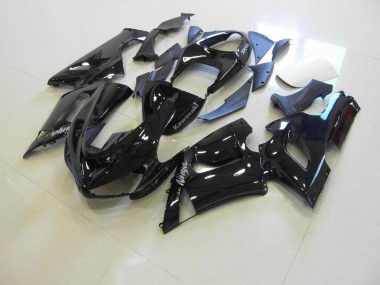Glänzend schwarz silberne Aufkleber 05-06 Kawasaki ZX6R Motorrad Verkleidung