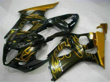 Gold Schwarz 03-04 Suzuki GSXR 1000 Motorrad Verkleidung