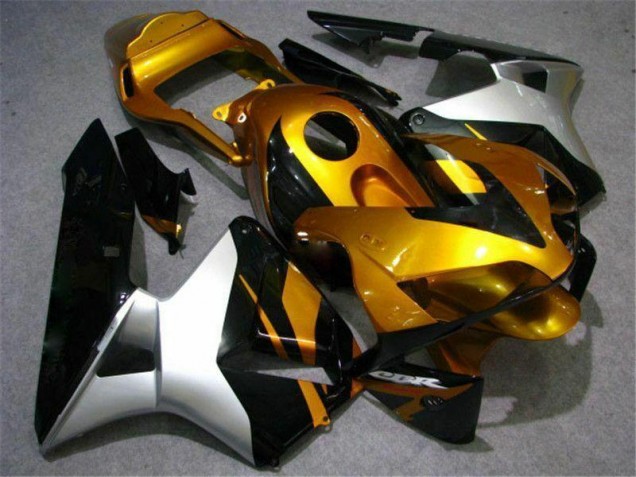 Gold Silber Schwarz 03-04 Honda CBR600RR Motorrad Verkleidung Gold Silber Schwarz 03-04 Honda CBR600RR Motorrad Verkleidung
