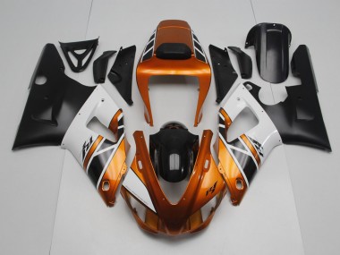 Gold Weiß Schwarz 98-99 Yamaha YZF R1 Motorrad Verkleidung