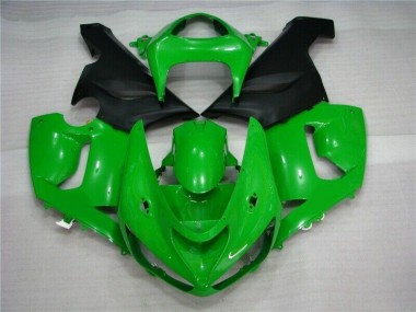 Grün Matt schwarz 05-06 Kawasaki ZX6R Motorrad Verkleidung