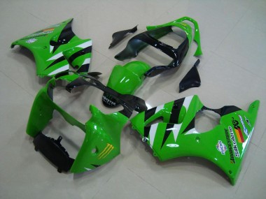 Grün Schwarz 00-02 Kawasaki ZX6R Motorrad Verkleidung Komplett Sets