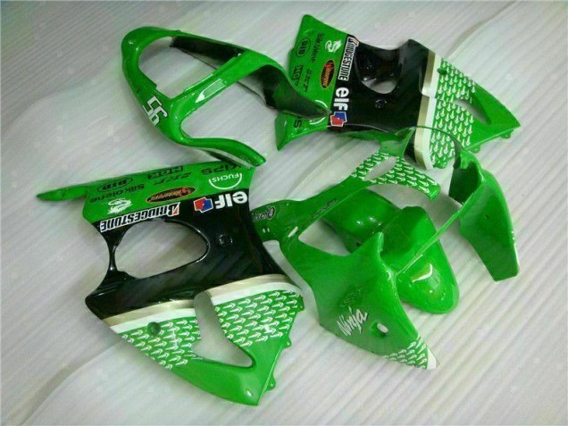 Grün Schwarz 00-02 Kawasaki ZX6R Motorrad Verkleidungen Grün Schwarz 00-02 Kawasaki ZX6R Motorrad Verkleidungen