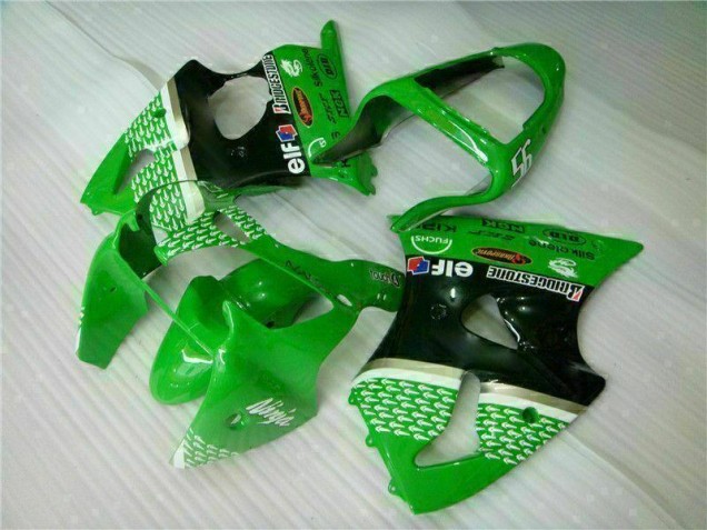 Grün Schwarz 00-02 Kawasaki ZX6R Motorrad Verkleidungen Grün Schwarz 00-02 Kawasaki ZX6R Motorrad Verkleidungen