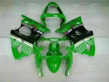 Grün Schwarz 00-02 Kawasaki ZX6R Motorrad Verkleidungen