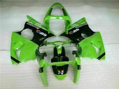 Grün Schwarz 00-02 Kawasaki ZX6R Motorrad Vollverkleidung