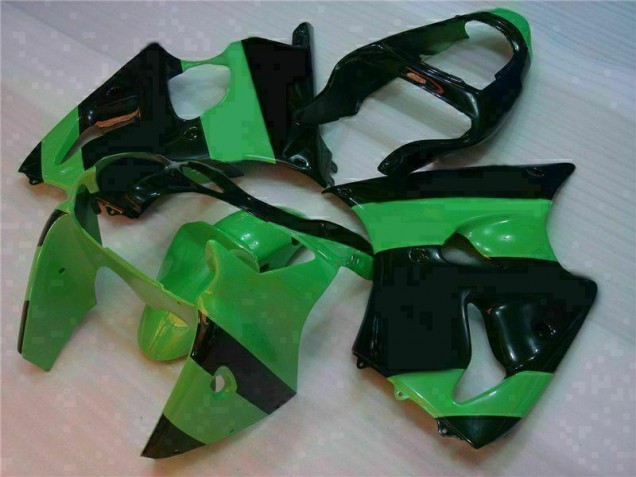 Grün Schwarz 00-02 Kawasaki ZX6R Motorrad Vollverkleidung & Plastik Grün Schwarz 00-02 Kawasaki ZX6R Motorrad Vollverkleidung & Plastik