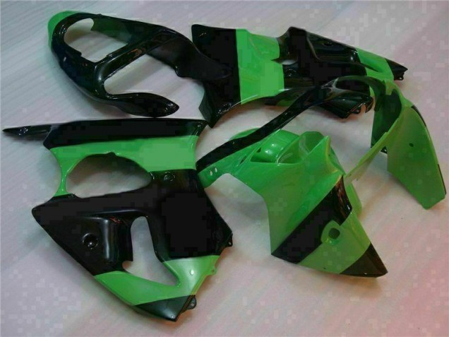 Grün Schwarz 00-02 Kawasaki ZX6R Motorrad Vollverkleidung & Plastik Grün Schwarz 00-02 Kawasaki ZX6R Motorrad Vollverkleidung & Plastik