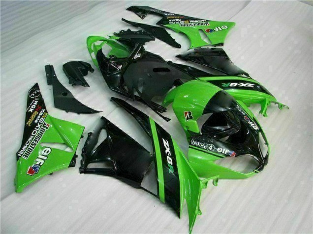 Grün Schwarz 09-12 Kawasaki ZX6R Motorrad Verkleidung Grün Schwarz 09-12 Kawasaki ZX6R Motorrad Verkleidung