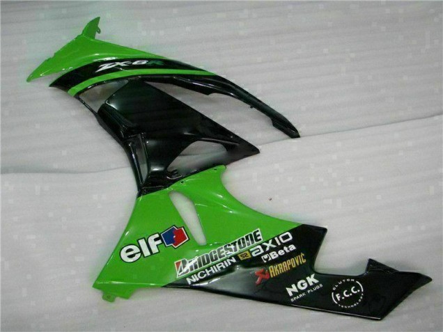 Grün Schwarz 09-12 Kawasaki ZX6R Motorrad Verkleidung Grün Schwarz 09-12 Kawasaki ZX6R Motorrad Verkleidung