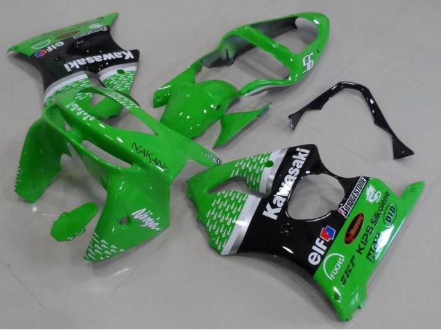 Grün Schwarz 98-99 Kawasaki ZX6R Motorrad Verkleidung Grün Schwarz 98-99 Kawasaki ZX6R Motorrad Verkleidung