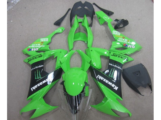 Grün Schwarz Monster 08-10 Kawasaki ZX10R Motorrad Verkleidung Grün Schwarz Monster 08-10 Kawasaki ZX10R Motorrad Verkleidung