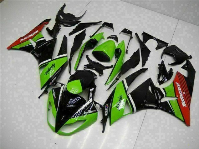 Grün Schwarz Rot 09-12 Kawasaki ZX6R Motorrad Verkleidung