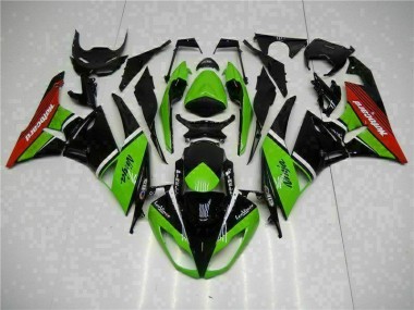 Grün Schwarz Rot 09-12 Kawasaki ZX6R Motorrad Verkleidung