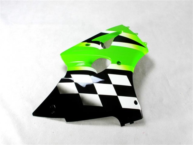 Grün Schwarz Weiß 00-02 Kawasaki ZX6R Motorrad Verkleidungen Grün Schwarz Weiß 00-02 Kawasaki ZX6R Motorrad Verkleidungen