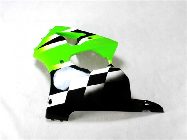 Grün Schwarz Weiß 00-02 Kawasaki ZX6R Motorrad Verkleidungen Grün Schwarz Weiß 00-02 Kawasaki ZX6R Motorrad Verkleidungen