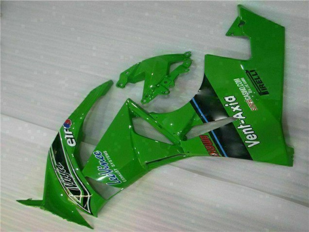Grün Schwarzer LeoVince 09-12 Kawasaki ZX6R Motorrad Verkleidung Grün Schwarzer LeoVince 09-12 Kawasaki ZX6R Motorrad Verkleidung