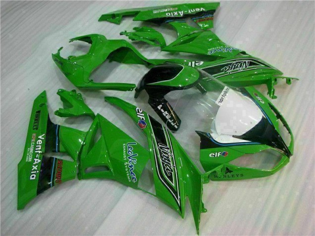 Grün Schwarzer LeoVince 09-12 Kawasaki ZX6R Motorrad Verkleidung Grün Schwarzer LeoVince 09-12 Kawasaki ZX6R Motorrad Verkleidung