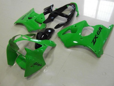 Grün Schwarzer Schwanz 00-02 Kawasaki ZX6R Motorrad Verkleidung