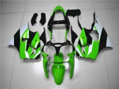 Grün Weiß Schwarz 00-02 Kawasaki ZX6R Motorrad Verkleidung