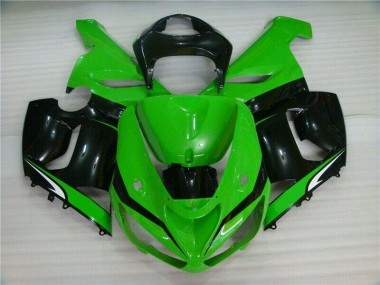 Grün Weiß Schwarz 05-06 Kawasaki ZX6R Motorrad Verkleidung