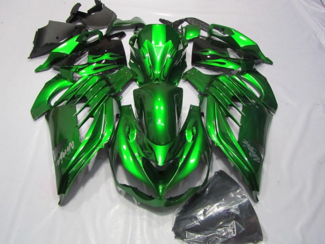 Grün weißer Ninja Aufkleber 12-21 Kawasaki ZX14R ZZR1400 Motorrad Verkleidung Grün weißer Ninja Aufkleber 12-21 Kawasaki ZX14R ZZR1400 Motorrad Verkleidung