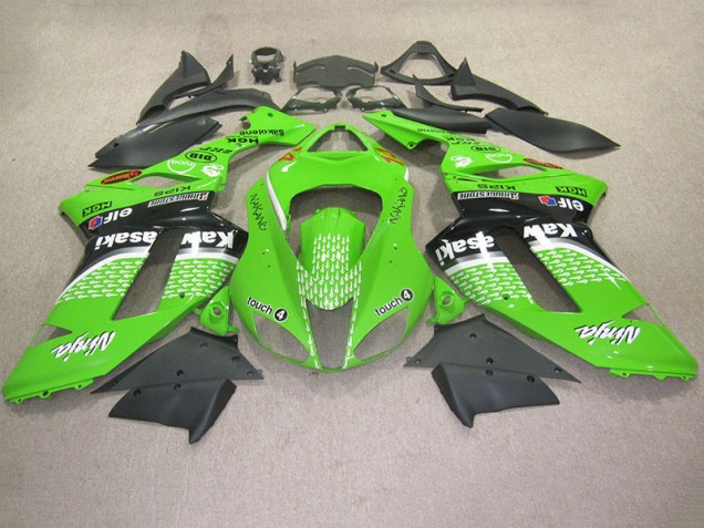 Grüne Berührung 4 07-08 Kawasaki ZX6R Motorrad Verkleidung Grüne Berührung 4 07-08 Kawasaki ZX6R Motorrad Verkleidung