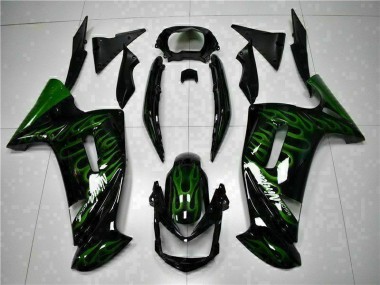 Grüne Flamme 06-08 Kawasaki EX650 Motorrad Verkleidung