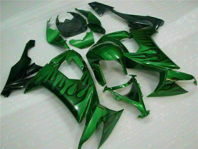 Grüne Flamme 08-10 Kawasaki ZX10R Motorrad Verkleidung Grüne Flamme 08-10 Kawasaki ZX10R Motorrad Verkleidung