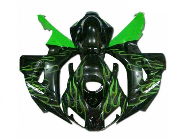 Grüne Flamme Schwarz 06-07 Honda CBR1000RR Motorrad Verkleidung Grüne Flamme Schwarz 06-07 Honda CBR1000RR Motorrad Verkleidung