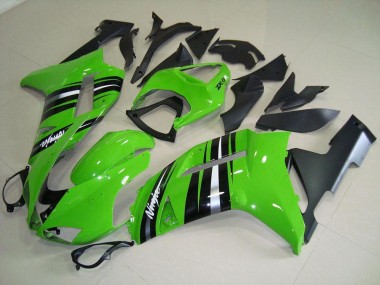 Grüne und silberne Streifen 07-08 Kawasaki ZX6R Motorrad Verkleidung