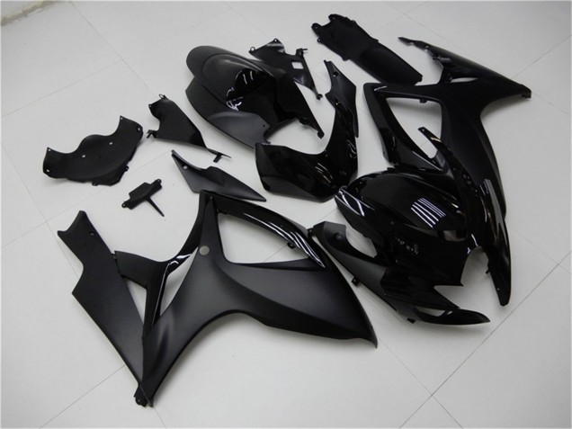 Suzuki GSXR 600/750 Motorrad Verkleidung 2006-2007 - Matt Schwarz Glanzendes Schwarz