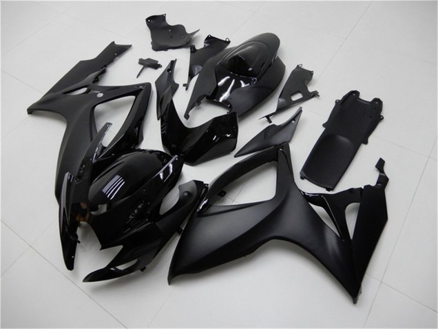 Suzuki GSXR 600/750 Motorrad Verkleidung 2006-2007 - Matt Schwarz Glanzendes Schwarz