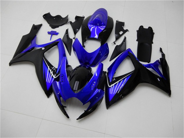 Suzuki GSXR 600/750 Motorrad Verkleidung 2006-2007 - Blau Glanzendes Schwarz