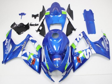 Suzuki GSXR 600/750 Motorrad Verkleidung 2006-2007 - Blau Weiss Grun Rot