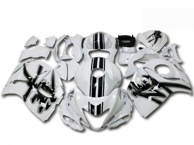 Suzuki GSXR 1300 Hayabusa Motorrad Verkleidung 2008-2020 - Perl Weiss Schwarz