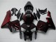 Honda CBR600RR Motorrad Verkleidung Kit 2005-2006 - Glanzendes Schwarz Rot Flamme