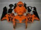 Honda CBR600RR Motorrad Verkleidung 2005-2006 - Orange Schwarz Flamme