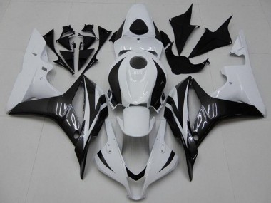 Honda CBR600RR Motorrad Verkleidung 2007-2008 - Weiss Glanzendes Schwarz