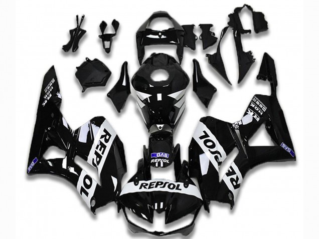 Honda CBR600RR Motorrad Verkleidung 2013-2023 - Glanzendes Schwarz Weiss Repsol