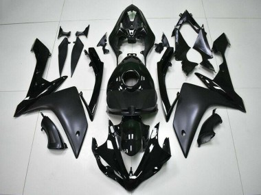 Yamaha YZF R1 Motorrad Verkleidung 2007-2008 - Glanzendes Schwarz Matt Schwarz