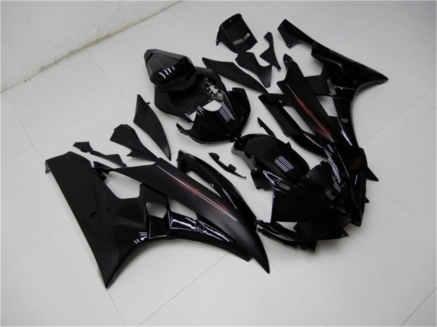 Yamaha YZF R6 Motorrad Verkleidung Kit 2006-2007 - Glanzendes Schwarz Matt Schwarz
