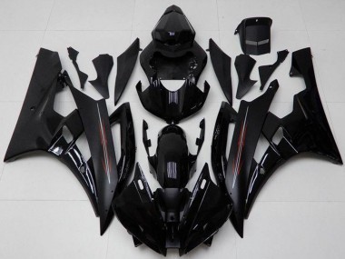 Yamaha YZF R6 Motorrad Verkleidung Kit 2006-2007 - Glanzendes Schwarz Matt Schwarz