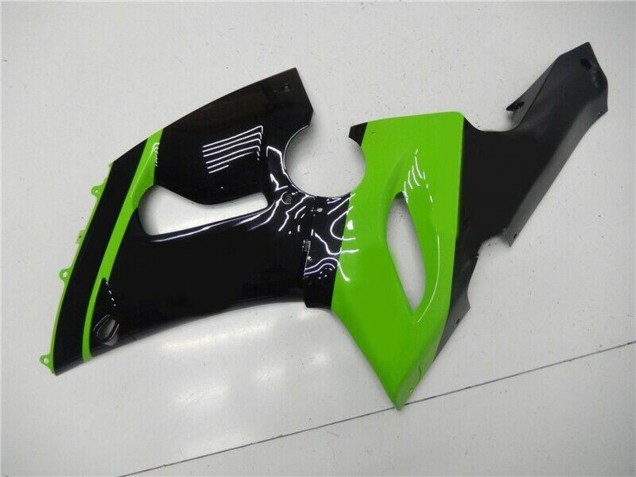 Kawasaki ZX6R Motorrad Verkleidung 2005-2006 - Grun Glanzendes Schwarz