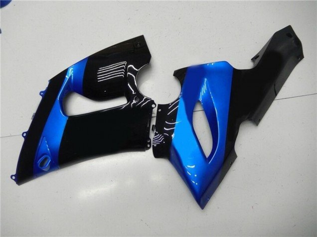 Kawasaki ZX6R Motorrad Verkleidung Kit 2005-2006 - Blau Glanzendes Schwarz