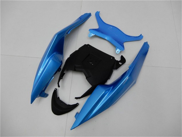 Kawasaki ZX6R Motorrad Verkleidung 2009-2012 - Hellblau Glanzendes Schwarz